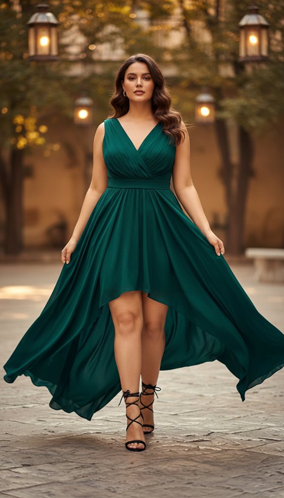 asymmetrical hemline strappy metallic heels