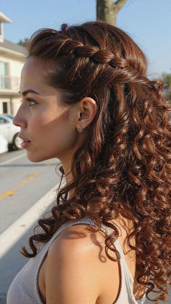 braided back curly front natural texture