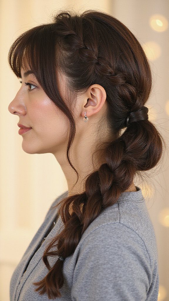 diagonal rope braid off center ponytail enhanced texture versatile style