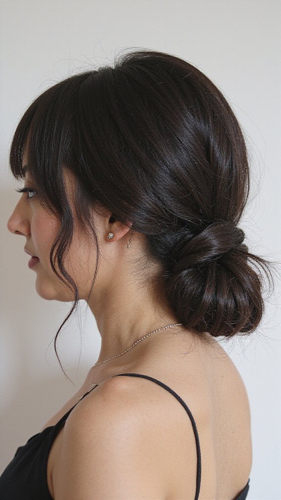 effortless sophisticated low chignon ponytail