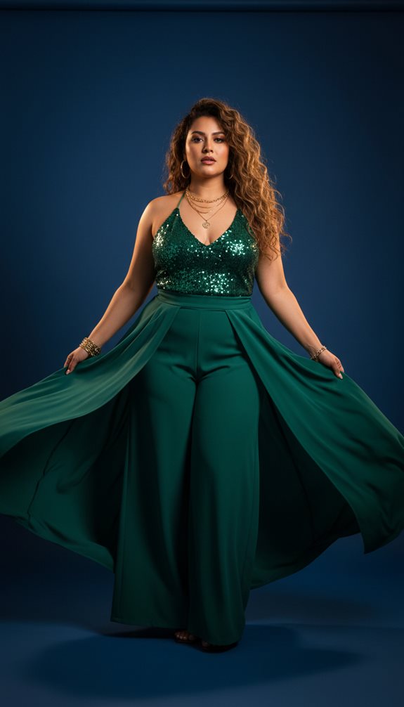 effortless sophistication wide leg silhouette halter neckline statement pieces