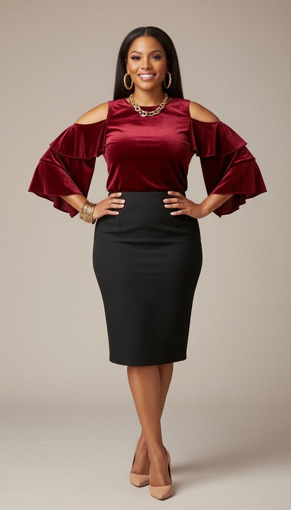 flirty feminine sophisticated structured glamour