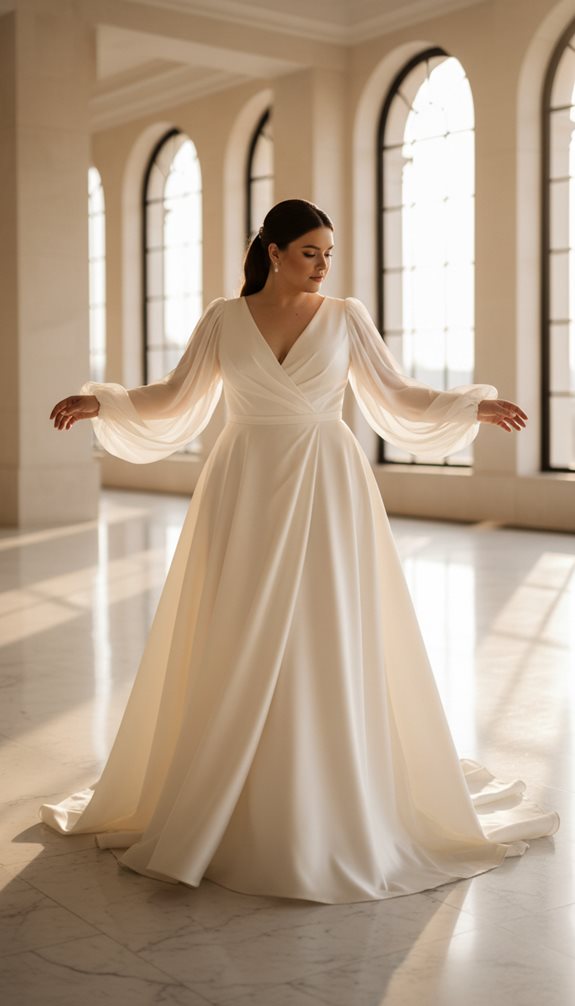 flowing ethereal hourglass silhouette elegance