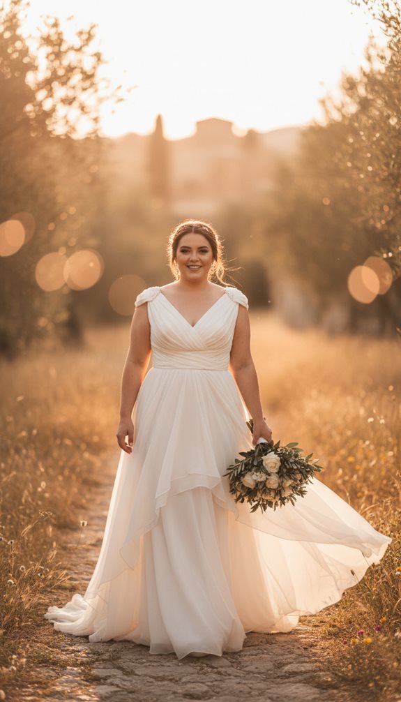 grecian style draped flowing romantic dress