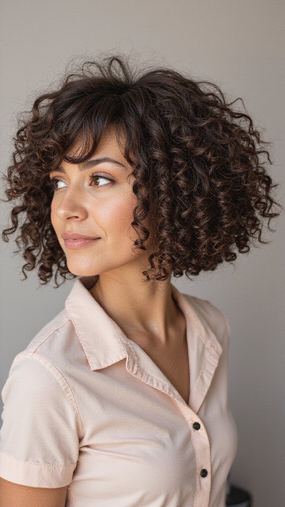 intentionally uneven face framing curl enhancing asymmetrical style