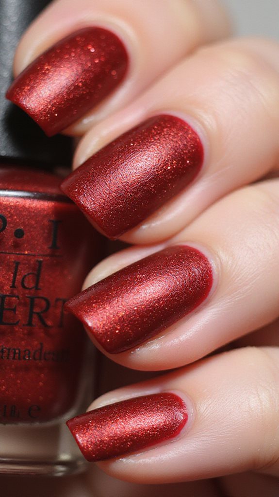 luxurious red velvet holiday manicure