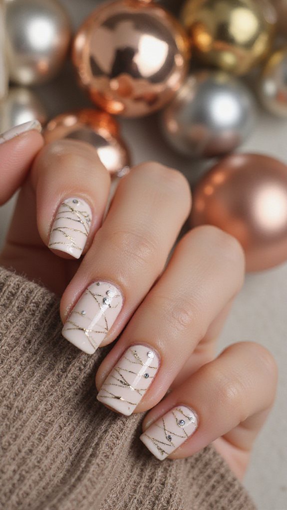 metallic elegant abstract reflective ornaments