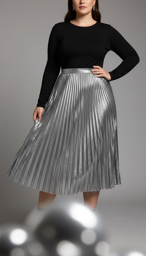 metallic glamorous plus size sophisticated