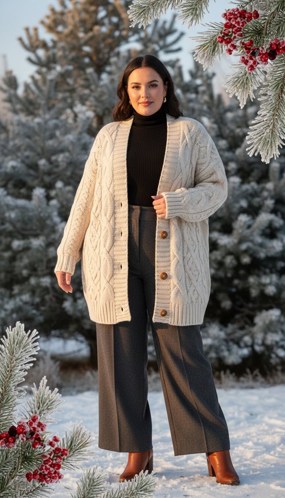 oversized knit high waisted tailored ankle knee high