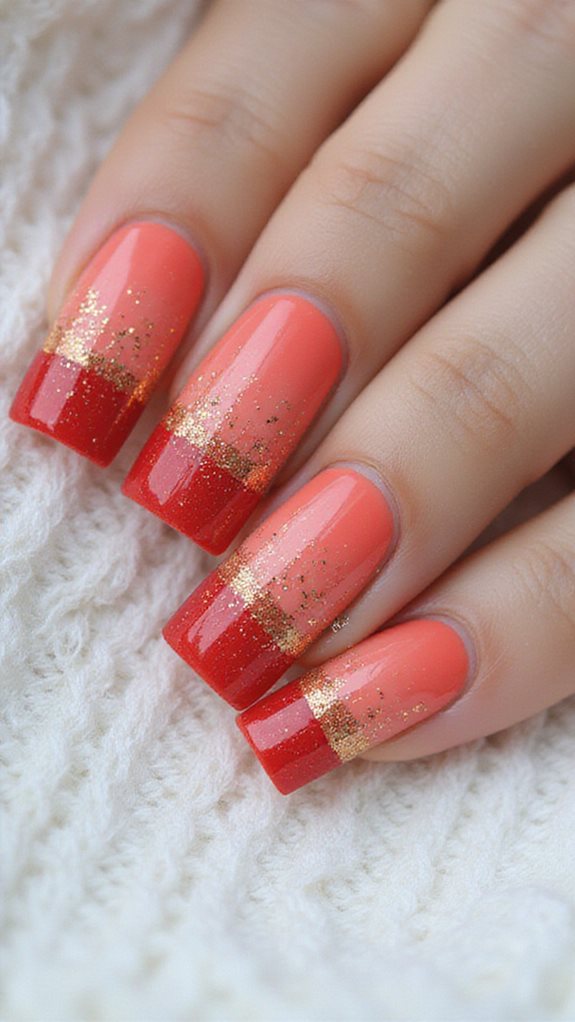 sophisticated seasonal sunset nail gradient