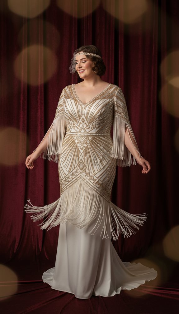 streamlined beaded fringed vintage inspired