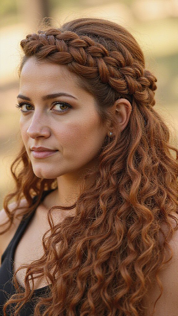 structured braid curly cascade defined curls