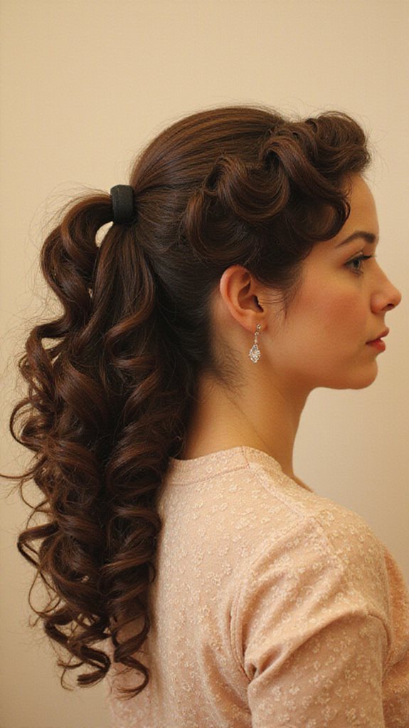 vintage hollywood glamour ponytail styling