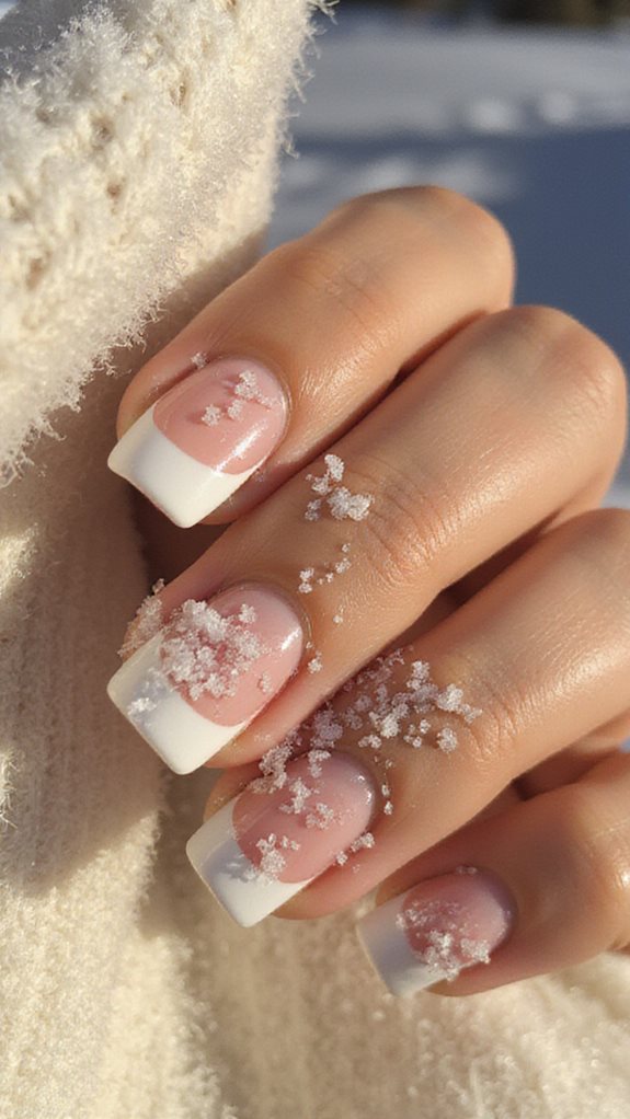 sophisticated icy snow kissed elegant manicure